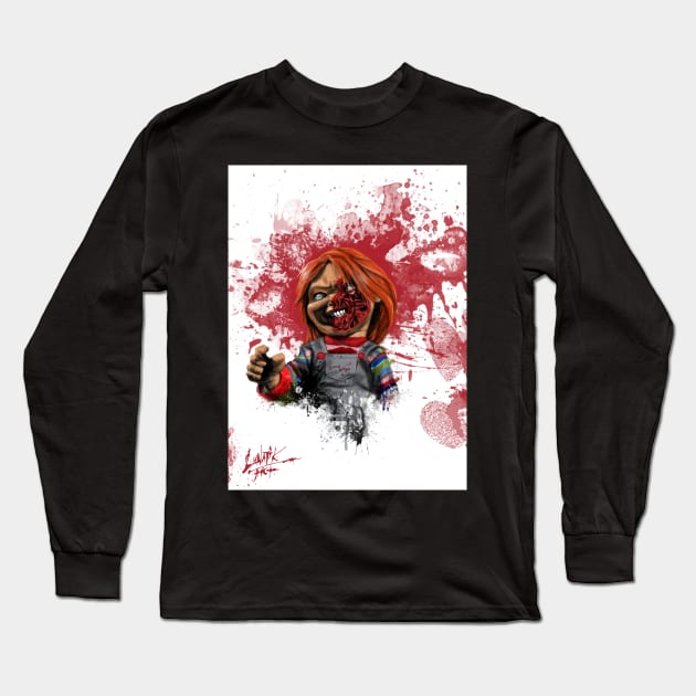 Evil Chucky Long Sleeve T-Shirt by Art Of Lunatik